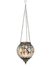 ❀ Hängewindlicht Glas Metall Bauernsilber Silbern Hängeleuchter Windlicht GW