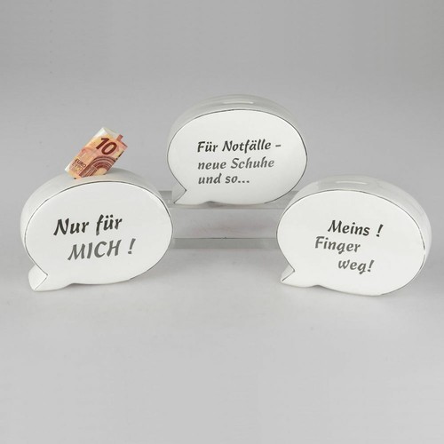 Spardose sprechblase weiß - sprechblase,