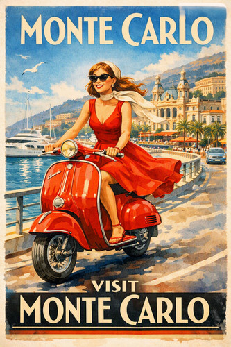 Oldtimer vespa roller - vespa, poster