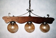 Deckenlampe Holz Schmiedeeisen