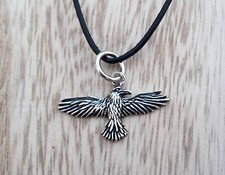 SET Wikinger Anhänger Rabe fliegend 925er Silber Wikingerschmuck Rabe klein