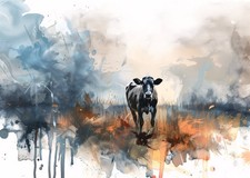 Abstrakte Kuh Wandkunst