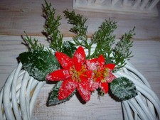 Kunstblumen WEihnachtsstern Blüten und Tanne Kranzdekoration u.a...