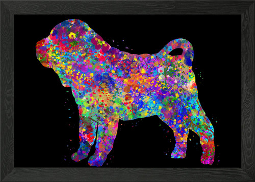 Shar pei hund - shar, aquarell