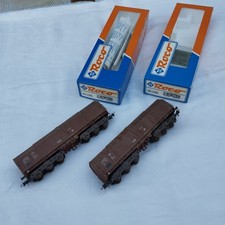 Roco 2 x 46286 Teleskop-Haubenwagen im Set 2 Stück, gealtert, H0, AC-Achsen