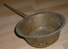 stiel pfanne messing schüssel herd topf alt antik nostalgie  garten deko 23 cm