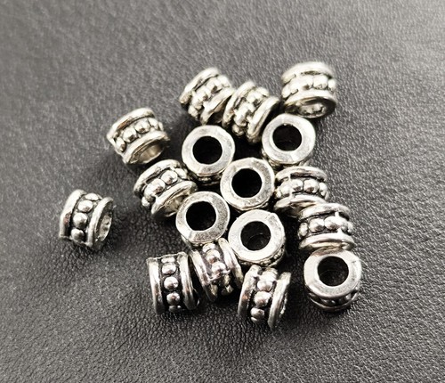 Metallperlen antik silber - 20,