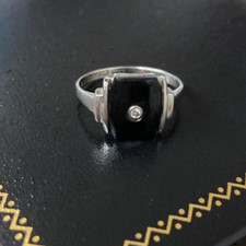 Eleganter Art Deco Weissgold