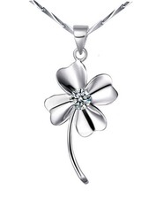 Halskette Silber 925 Kleeblatt