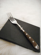 1 Gabel ★Bistro-Besteck Speisegabel★Landhaus Menuegabel Holz braun Nieten 20cm?