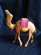 Kamel - Krippenfigur aus Jerusalem handgeschnitzt aus Olivenholz 21 cm hoch