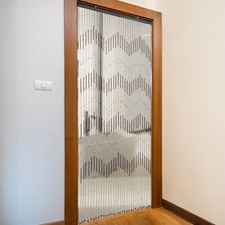 NEU 31 Stück Holz Perlen Tür Vorhang Wanderte Schutz Raumteiler 90cm x 220cm DE