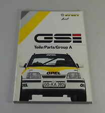 Teilekatalog / Ersatzteilliste Opel Kadett E GSi Rallye Gruppe A 