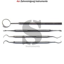 4 Stück Dental Set Zahnarzt Werkzeug Zahnarztbesteck Zahnsonde Zahnpflege sonde