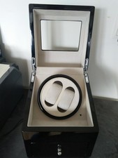 Uhrenbeweger 2 Uhren Automatik Box Schwarz mit Schublade & Netzteil TPD Top !