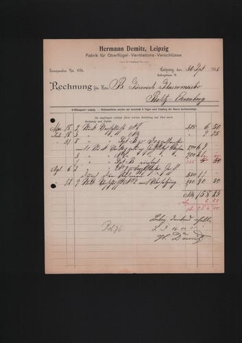 Leipzig rechnung 1906 - rechnung,