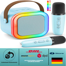 Karaoke-Box mit 2 Mikrofonen | Bluetooth & LED-Licht