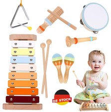 NEW Kinder Percussion Set Holz Rasseln Percussion Musikinstrumente Spielzeug DE
