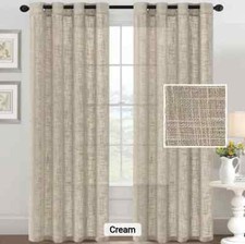 Ösenschal creme/beige Leinenoptik 245/130cm. Gardine/Vorhang mit Ösen NEU