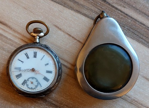 Taschenuhr mit etui - etui,, remontoir