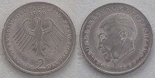 Deutschland 2 DM Kursmünze 1969 J Adenauer KM# 124 vzgl-unz.