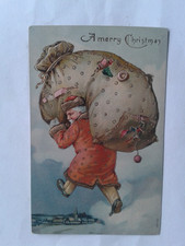 Alte Glückwunschkarte mit Weihnachtsmann,ca 1910.