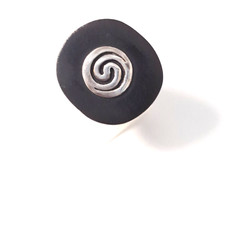 Echt 925 Silber Ebenholz Ring