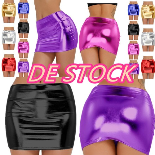 Damen lack leder minirock - damen~lack,