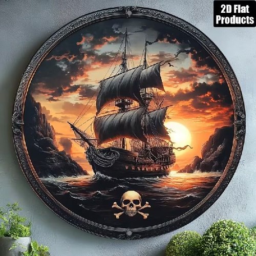Blechschild rund segelschiff - rund,