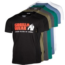 Gorilla Wear Classic T-Shirt Bodybuilding Fitness Tee Gym Wear Schwarz Grün 