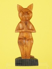 Yoga Katze aus Holz - stehend