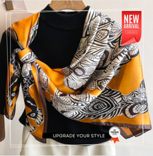 Orange Weiß Halstuch Seide