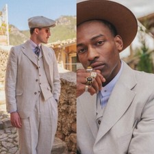 Vintage Herren Leinenanzug