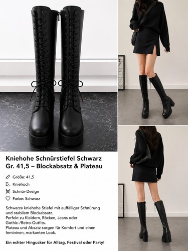 Kniehohe schnürstiefel - kniehohe,
