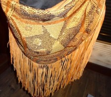 Cleobella Luxus Handtasche Fransen cognac Leder Unikat XXL Sammler Satchel