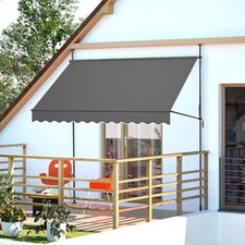 Balkonmarkise Sonnenschutz Klemmmarkise Markise Höhenverstellbar Anthrazit 3 M