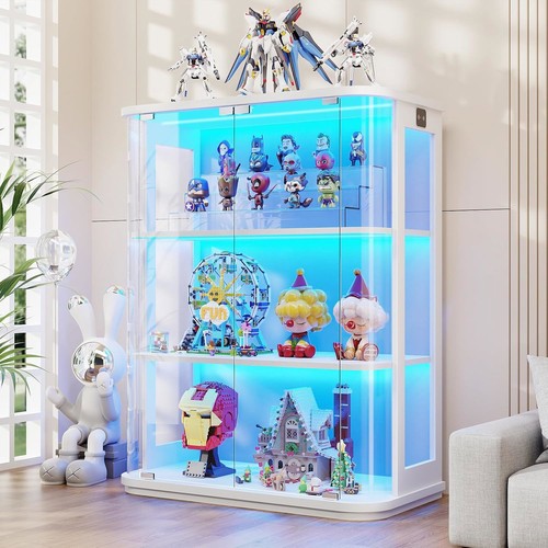 Stöckige runde vitrine mit - 3-stöckige,