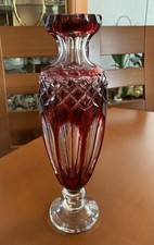 WMF Kristall Crystal Cabinet Vase Rubinrot Überfang Handgeschliffen Top Zustand
