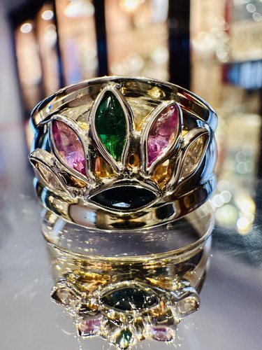 Gelbgold ring 750 steine - gelbgold, kt