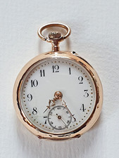 kleine Schweizer Taschenuhr 585-er Rotgold 14K "EDEN" Cylinderhemmung um 1900
