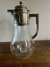 Glaskaraffe Antik Alpacca versilbert Montur