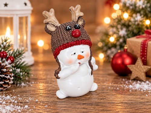 Schneemann mit rentiermütze - mit,