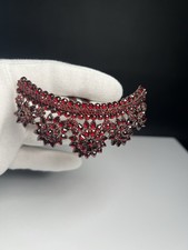 Antik Schmuck Haarforke Granat