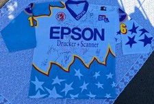 DEG Trikot #16 DOUCET XL Inkl Original Unterschriften