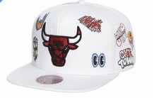 Mitchell & Ness NBA Chicago Bulls Hand drawn Snapback cap - white