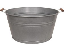 Zinkwanne mit Holzhenkel