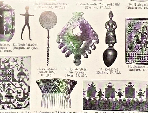 Alte lithographie volkskunst - alte, lithographie,