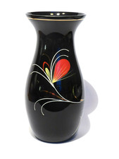 Glas Vase schwarz Hyalithglas