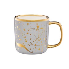  Kaffeebecher Kaffeetasse Gold Becher Porzellan Tasse Royal 370 ml grau