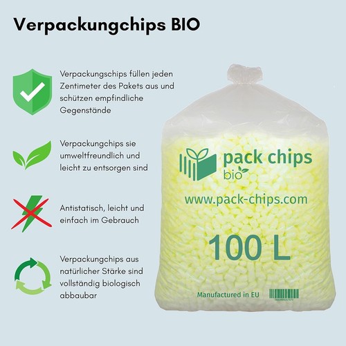 100 liter bio verpackungschips - bio,
